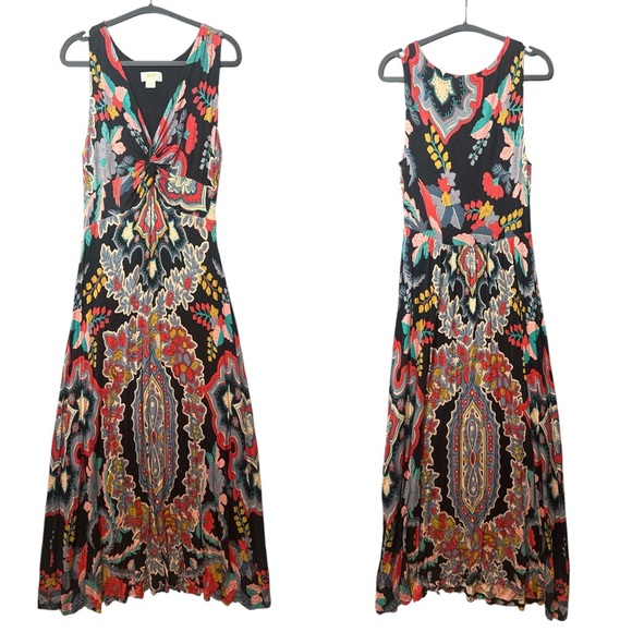 Anthropologie Maeve Camilla Maxi Dress Large Boho Paisley - Picture 2 of 9